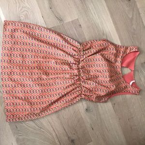 Orange bird pattern dress